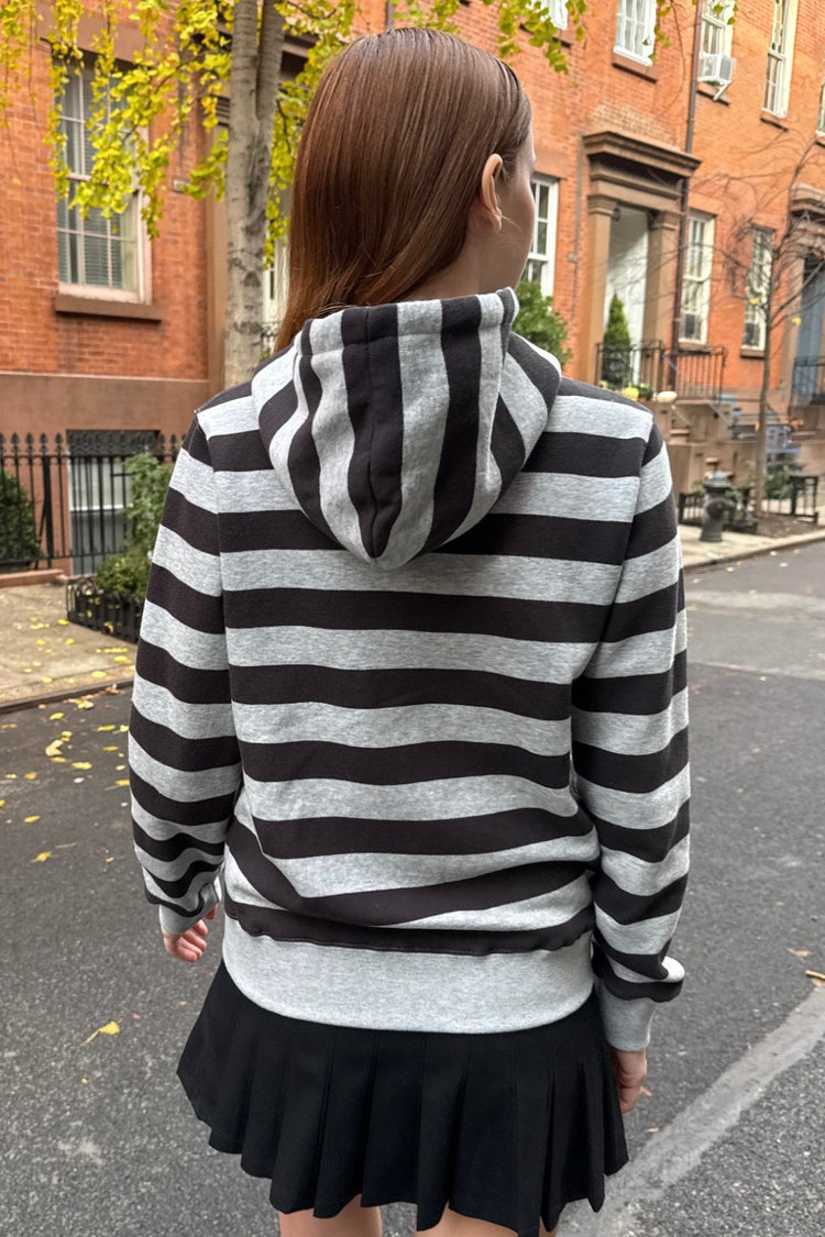 Christy Striped Hoodie | Grey With Black / Regular Fit