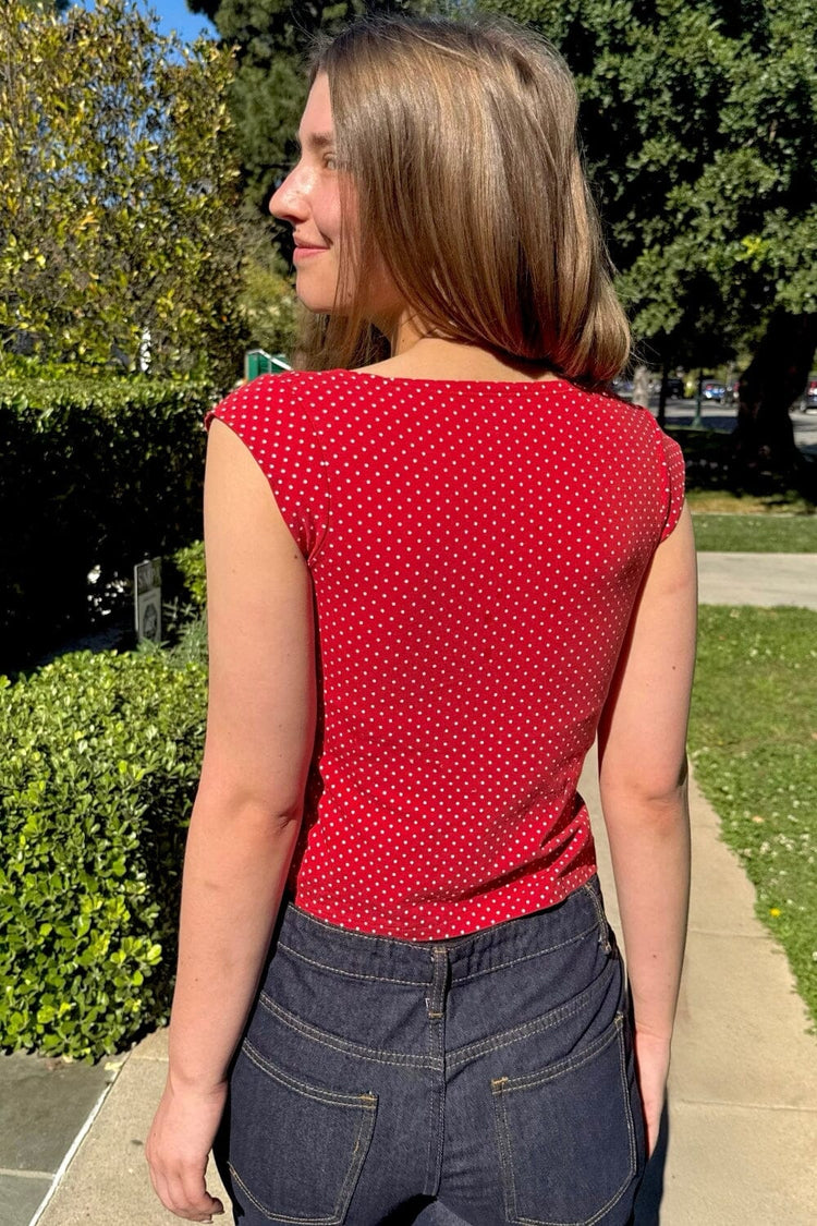 Amara Polka Dots Tank | Red White Polka Dots / XS/S