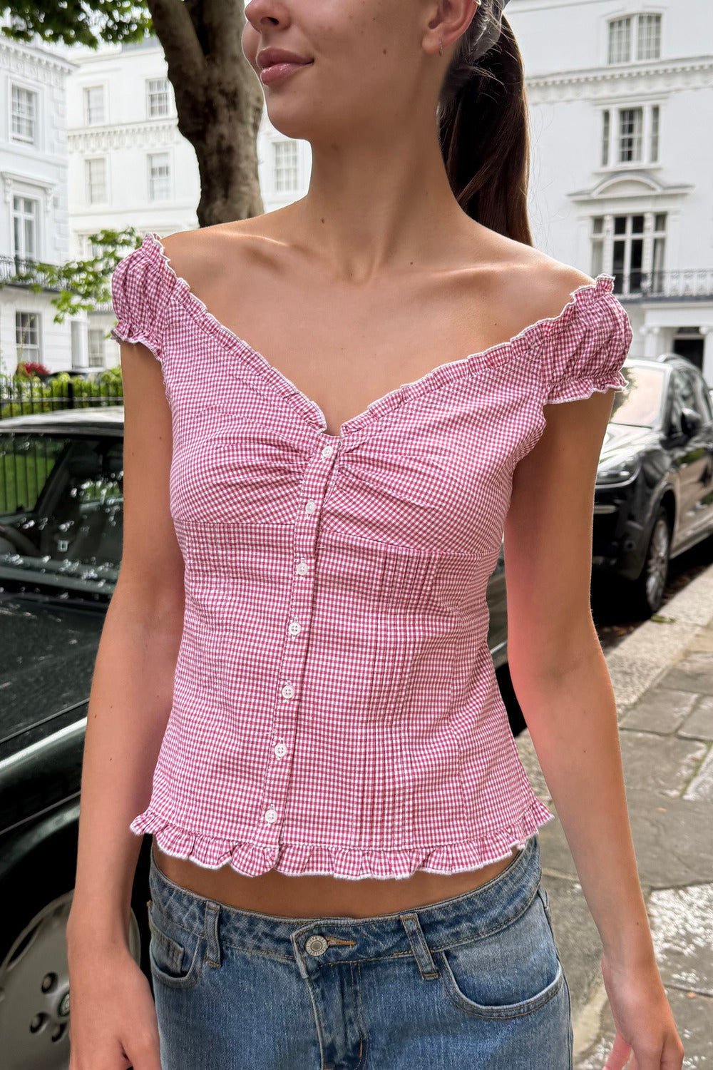 Elena Gingham Top