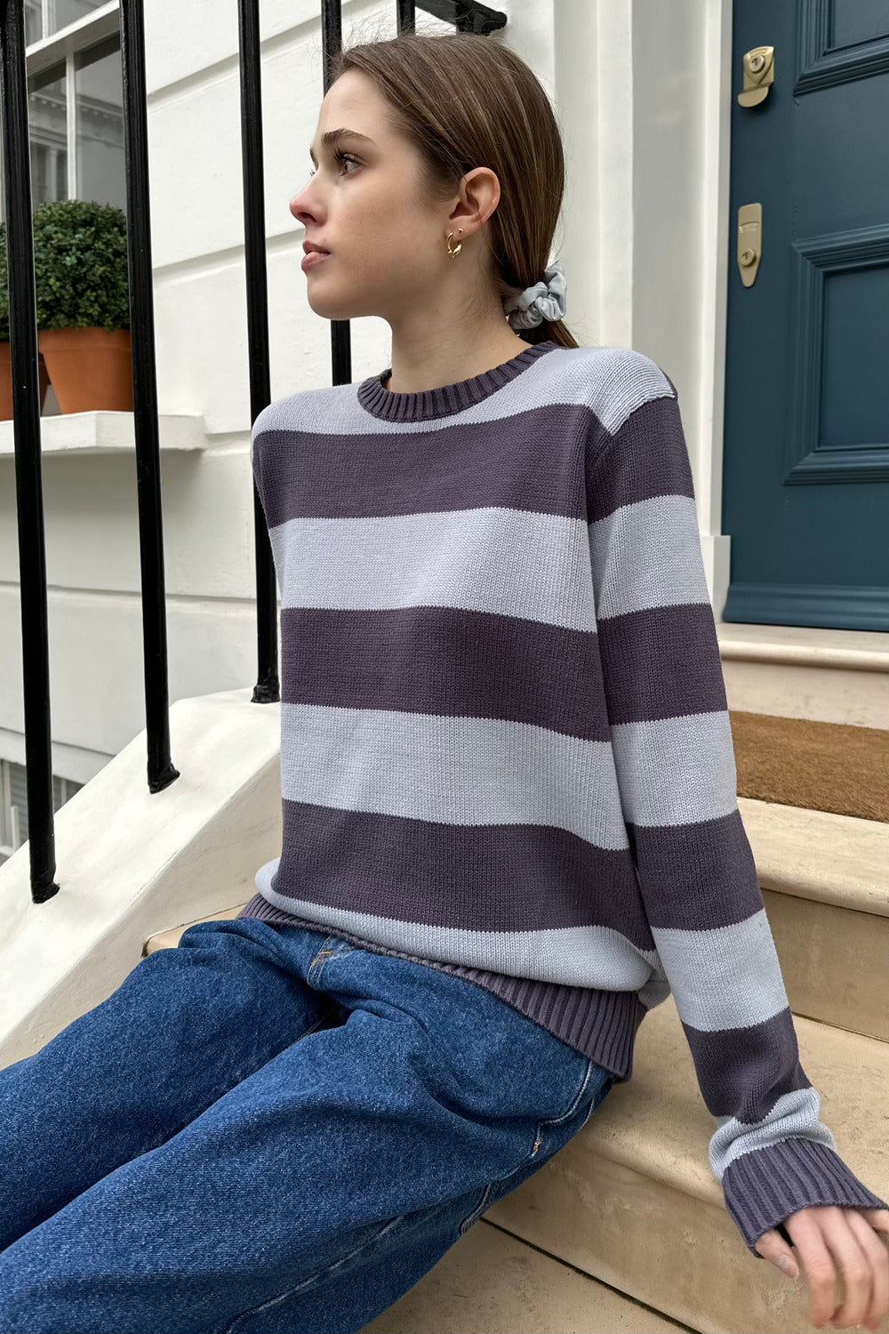Marty Mint Color Trim Sweater main image 1