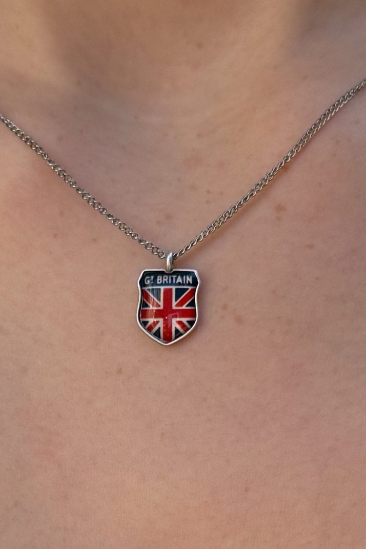 Union Jack Necklace | Silver