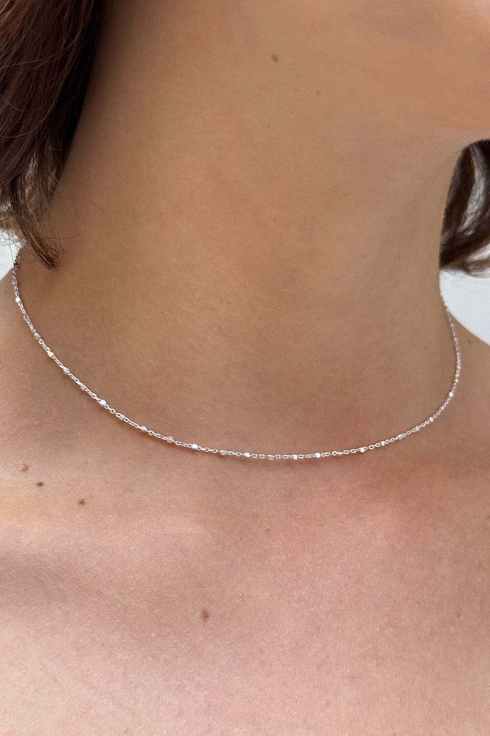Sterling Silver Beaded Necklace | Silver