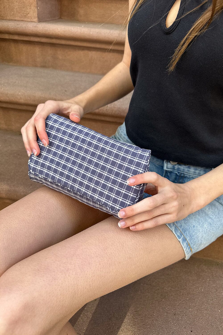 Gingham Makeup Bag | Navy Blue Gingham