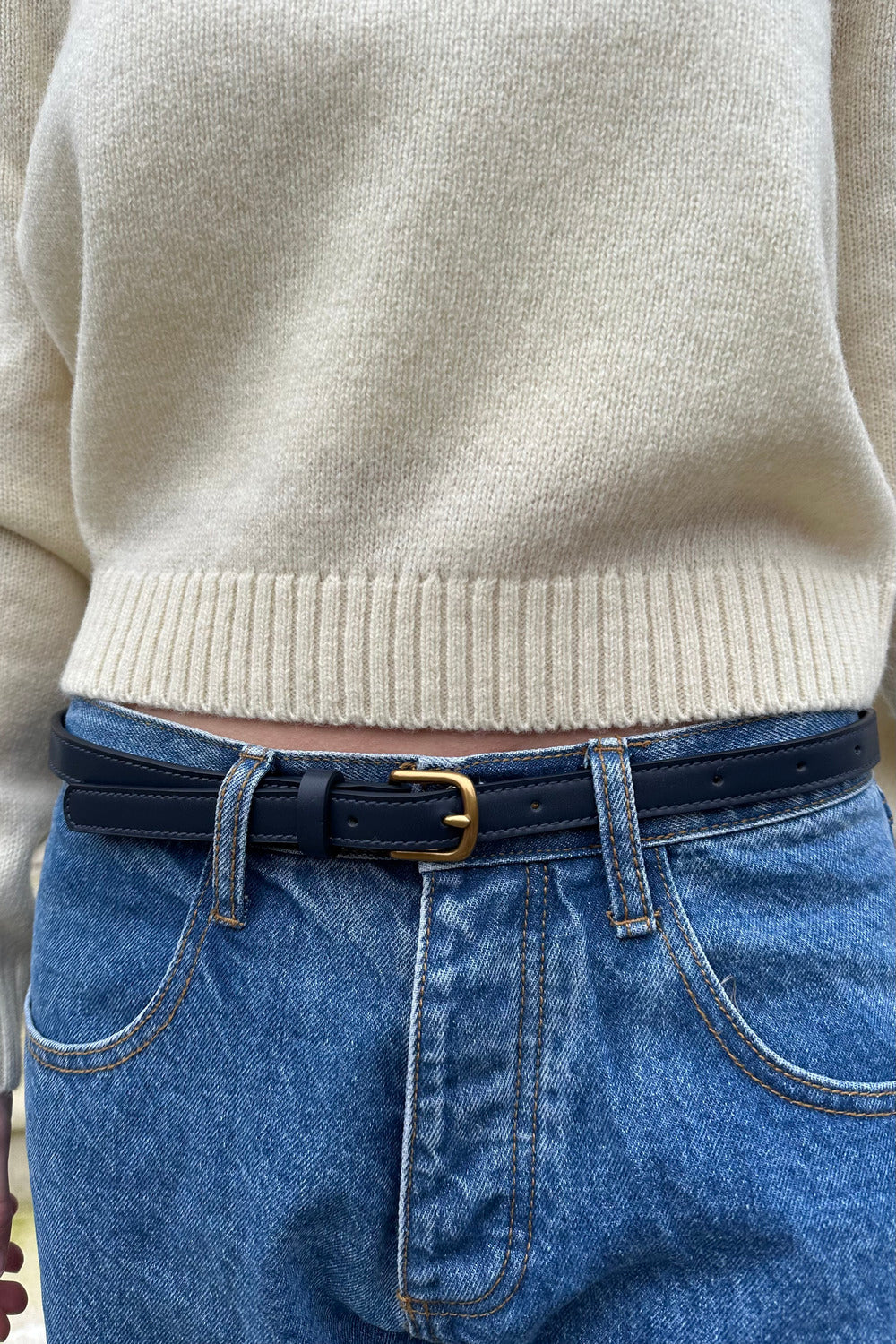 Faux Leather Buckle Belt