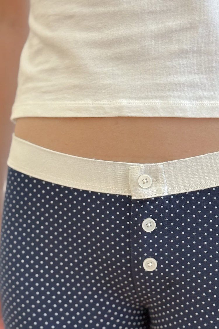Boy Short Polka Dot Underwear | Navy With White Polka Dots / XS/S