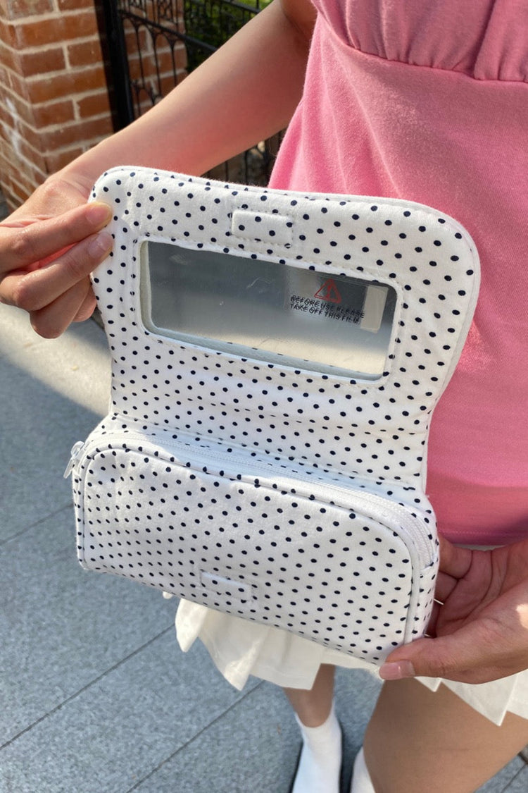 Polka Dots Makeup Bag | White Black Polka Dots