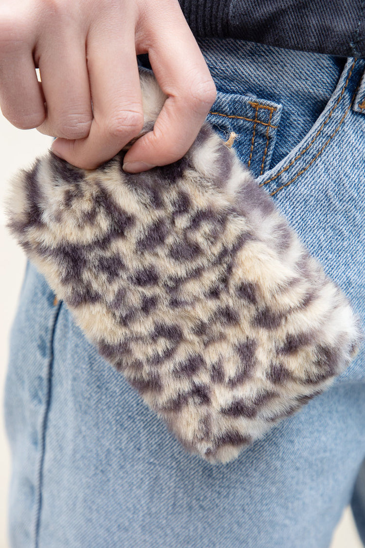 Leopard Print Faux Fur Coin Purse | Leopard Print
