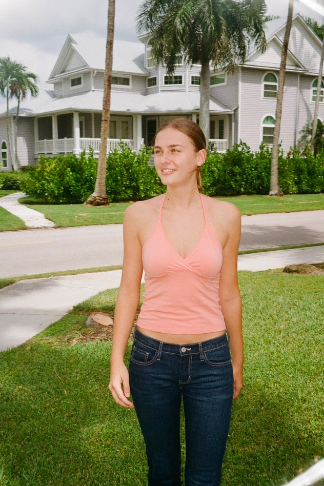 Calina Halter Top | Coral Rose / XS/S
