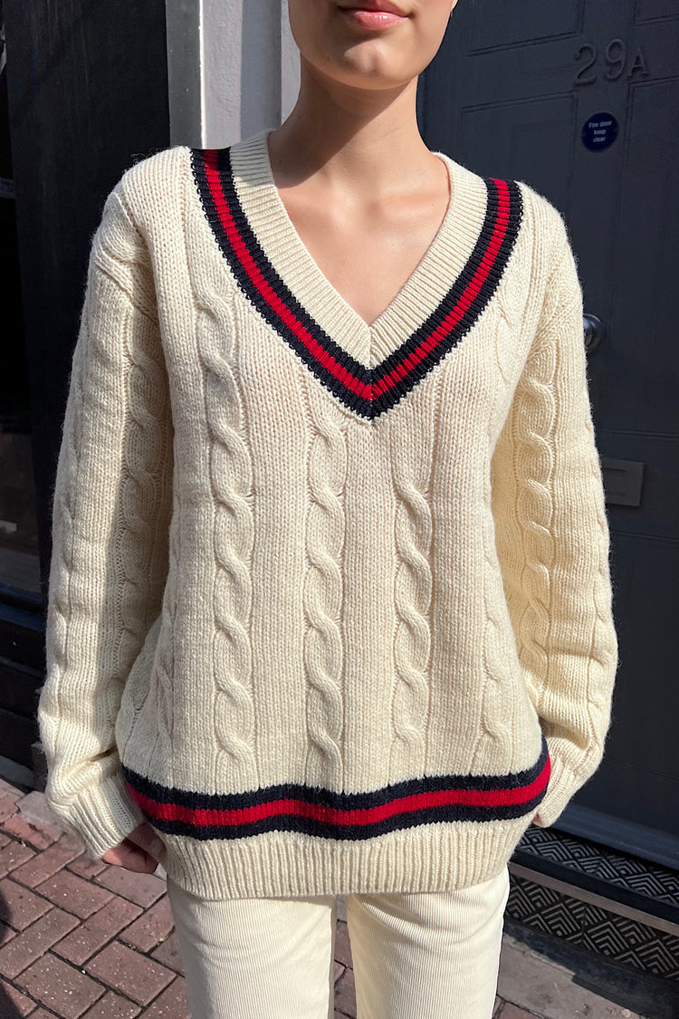 Nikki Trimming Sweater | Cream / Oversized Fit