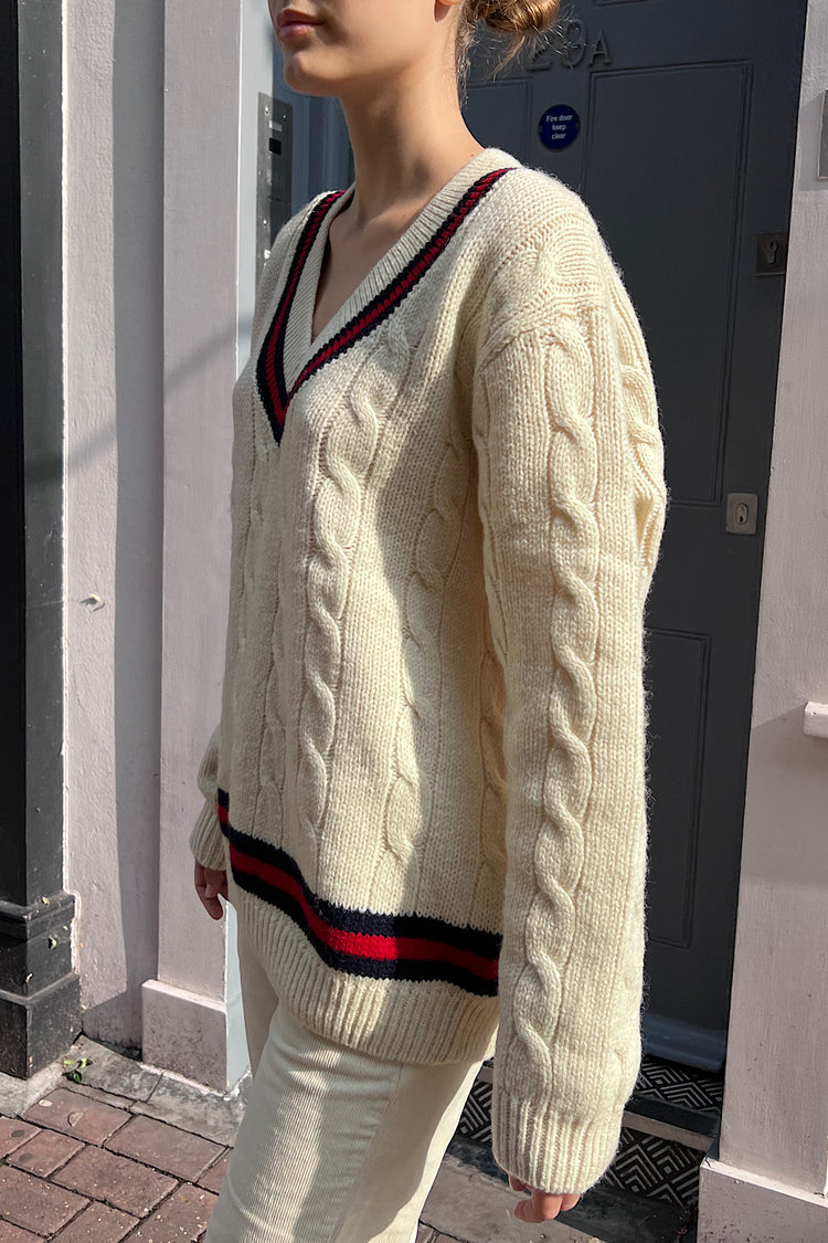 Nikki Trimming Sweater | Cream / Oversized Fit