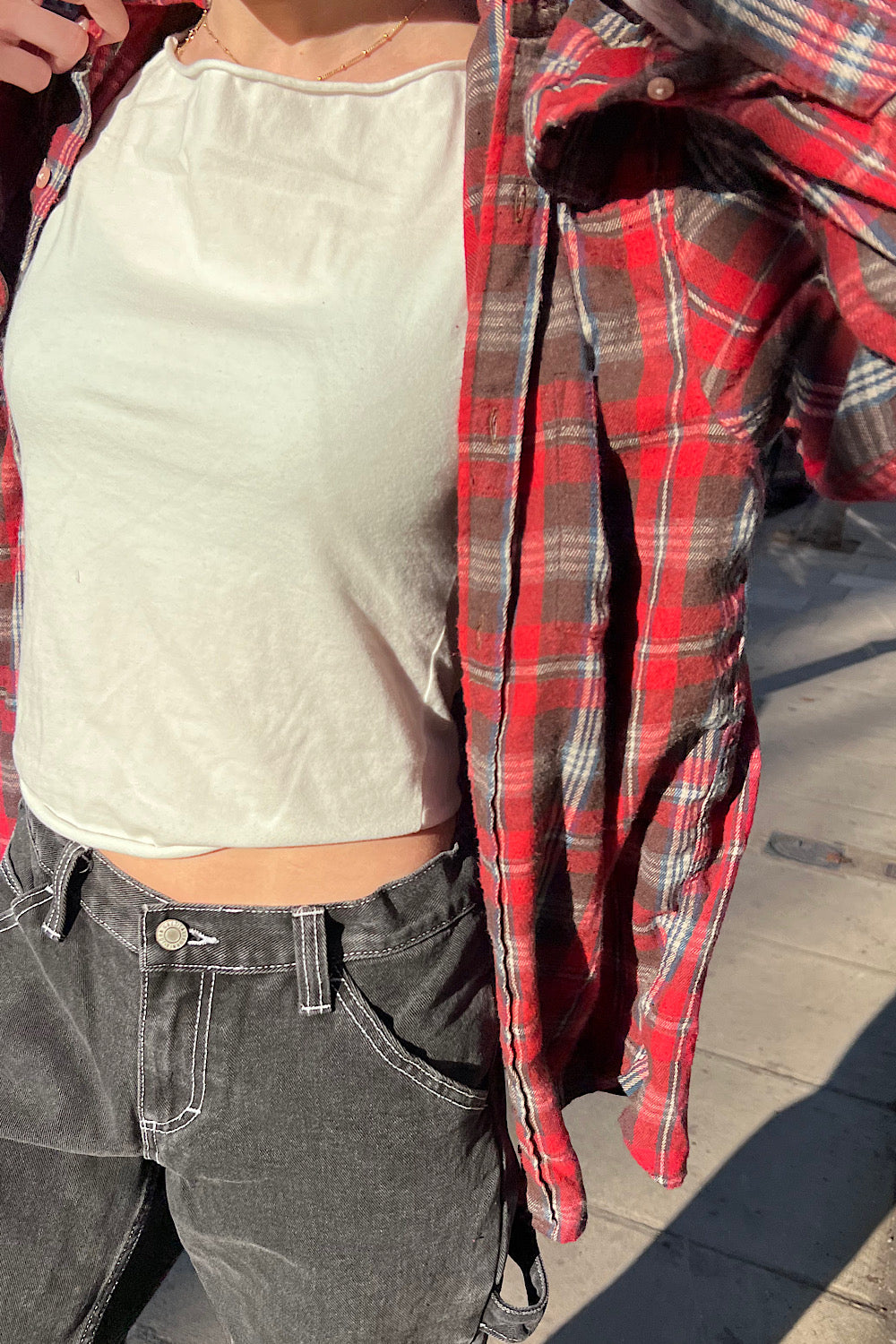 Red White Blue and Brown Plain / S/M