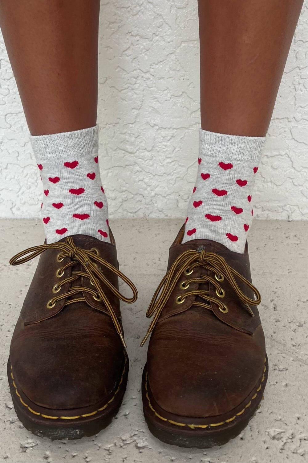 Heather Grey Red Hearts