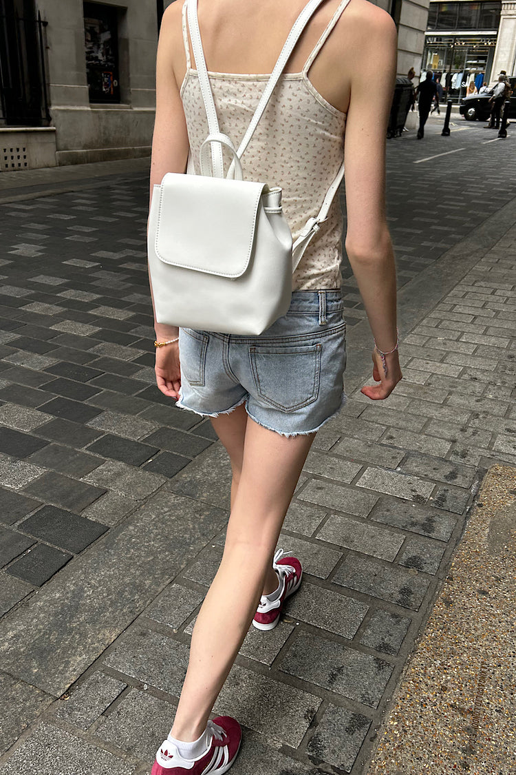 Mini white sale leather backpack