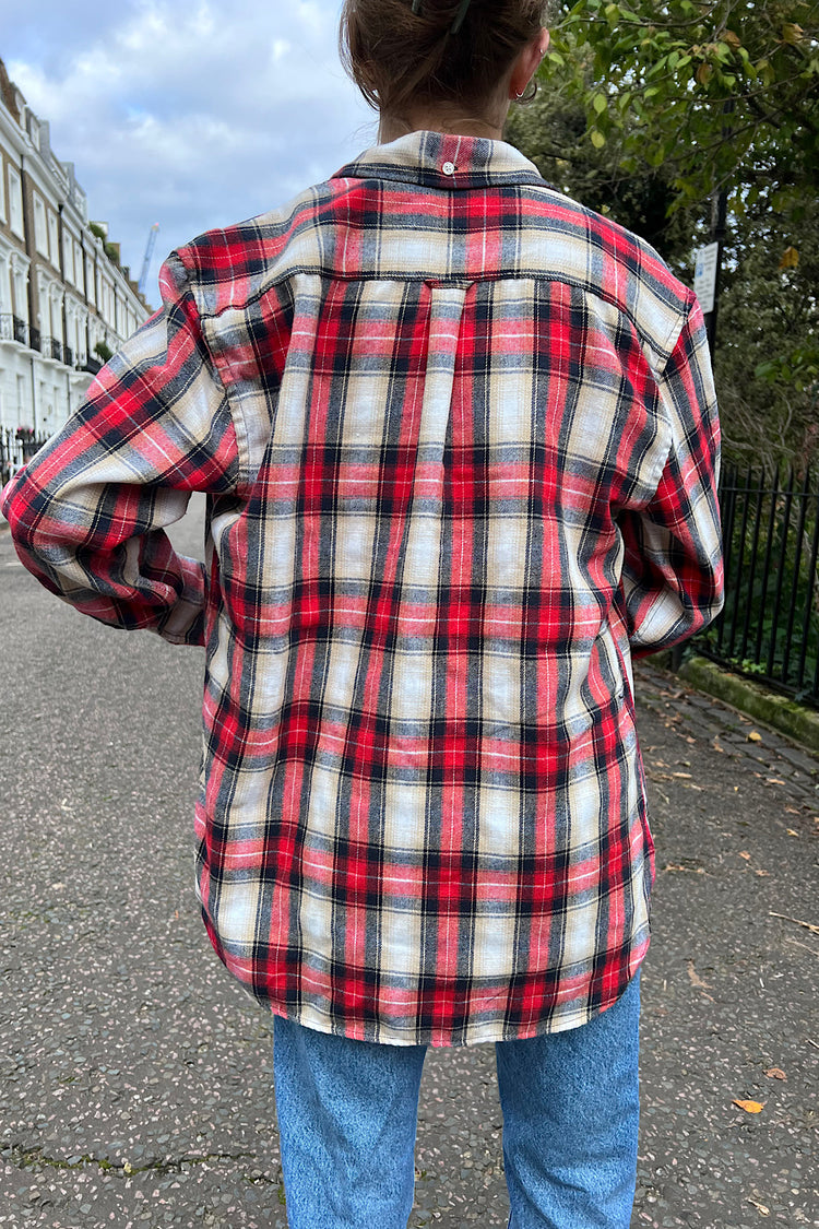 Hazel Flannel Top | Red Navy Ivory Plaid / S/M