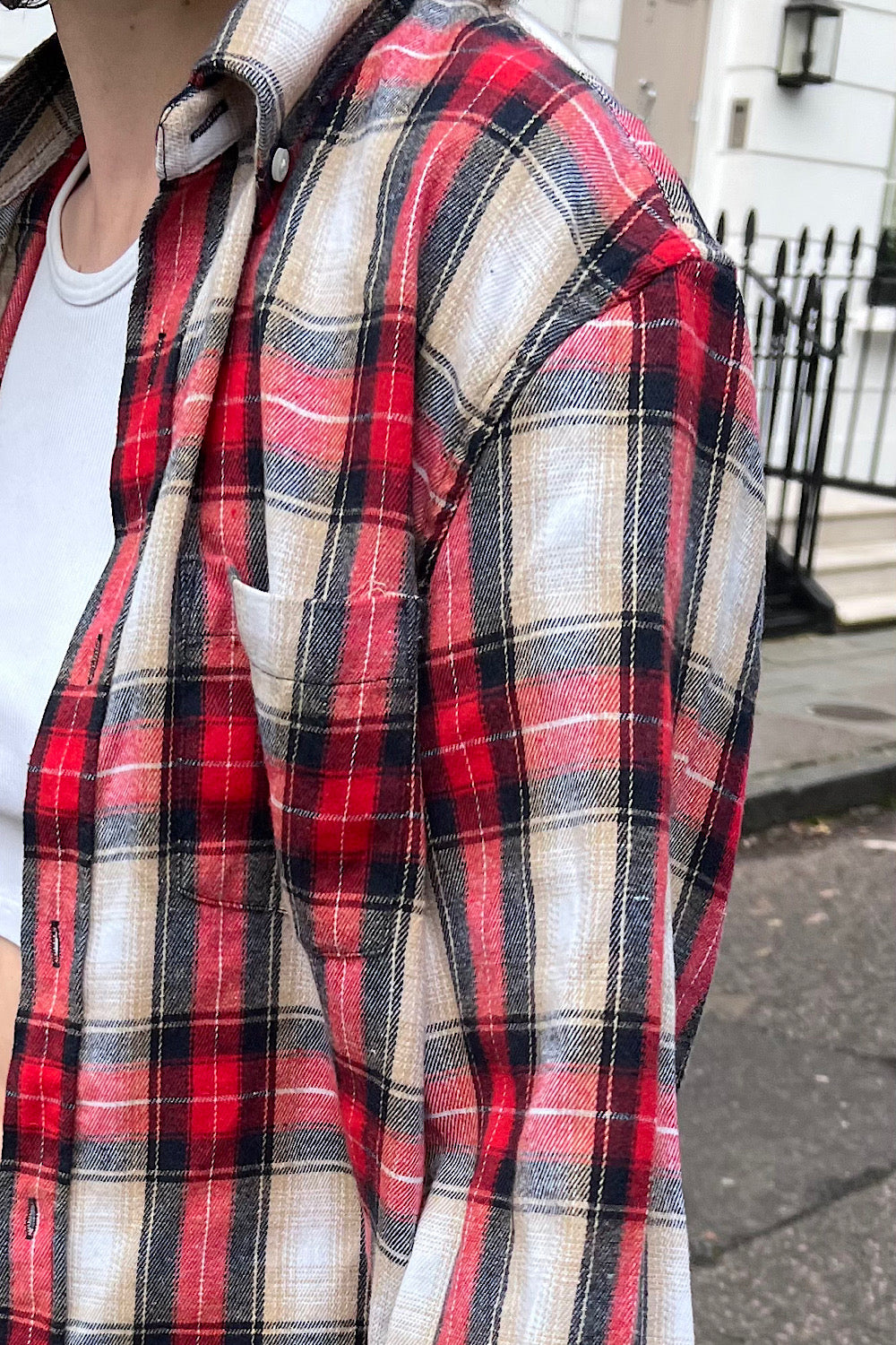 Red Navy Ivory Plaid / S/M