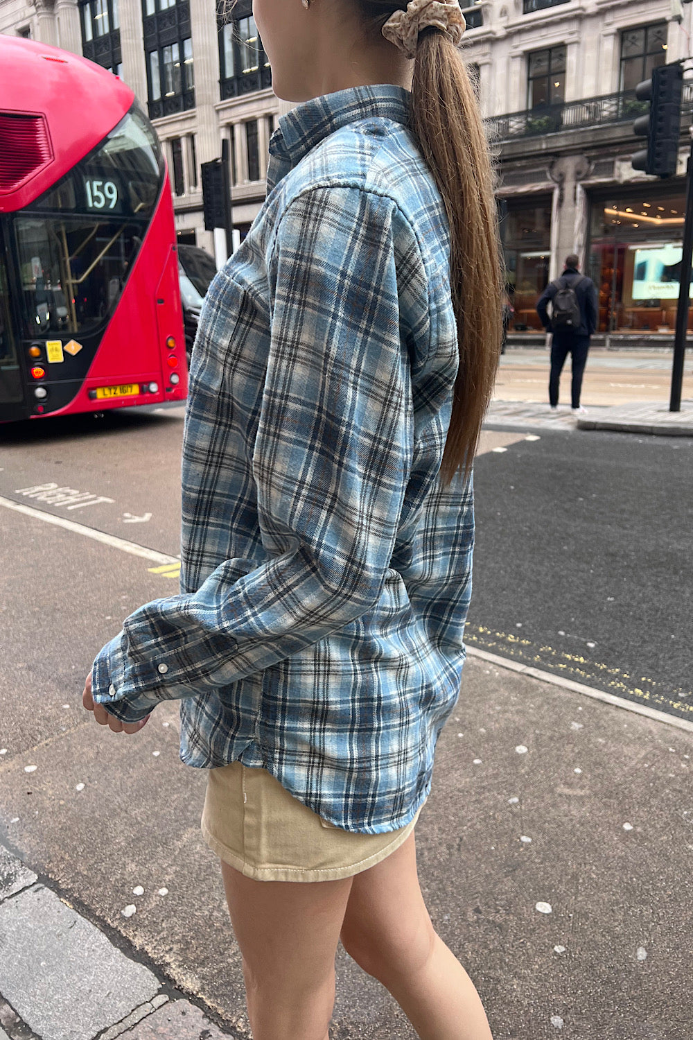 Faded Navy Light Blue Plaid / S/M
