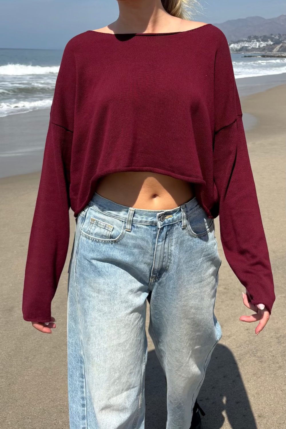 Burgundy / Cropped Fit