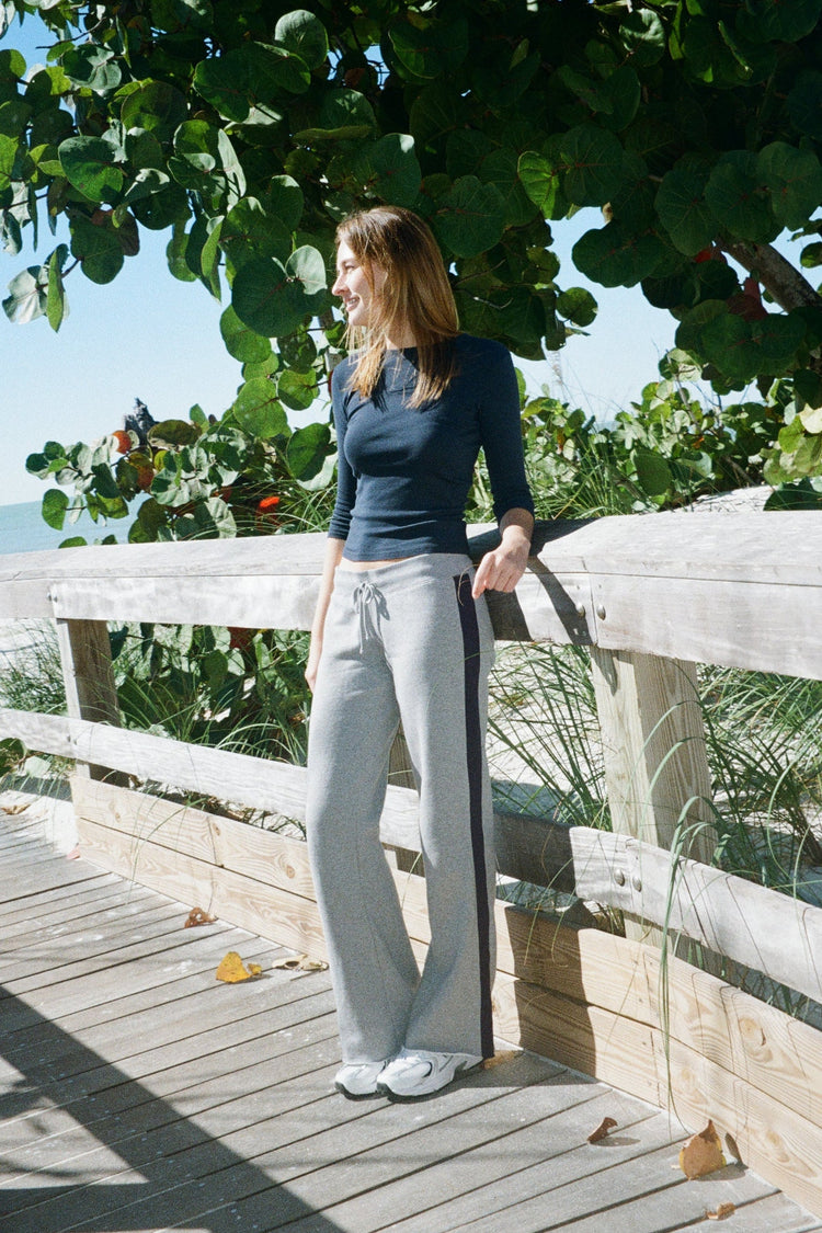 Hilary Stripe Yoga Pants | Heather Grey / XS/S