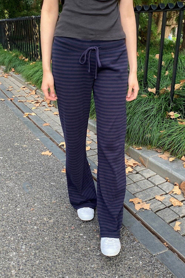 Hillary Stripe Pants | Navy Blue Purple Stripes / XS/S