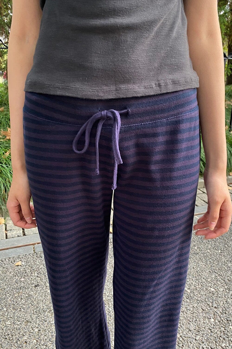 Hillary Stripe Pants | Navy Blue Purple Stripes / XS/S