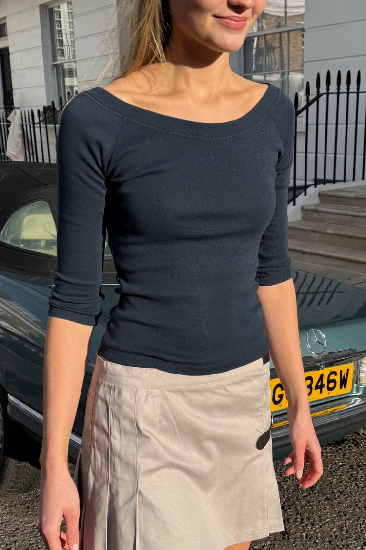 Camila Off The Shoulder Top | Navy Blue / XS/S