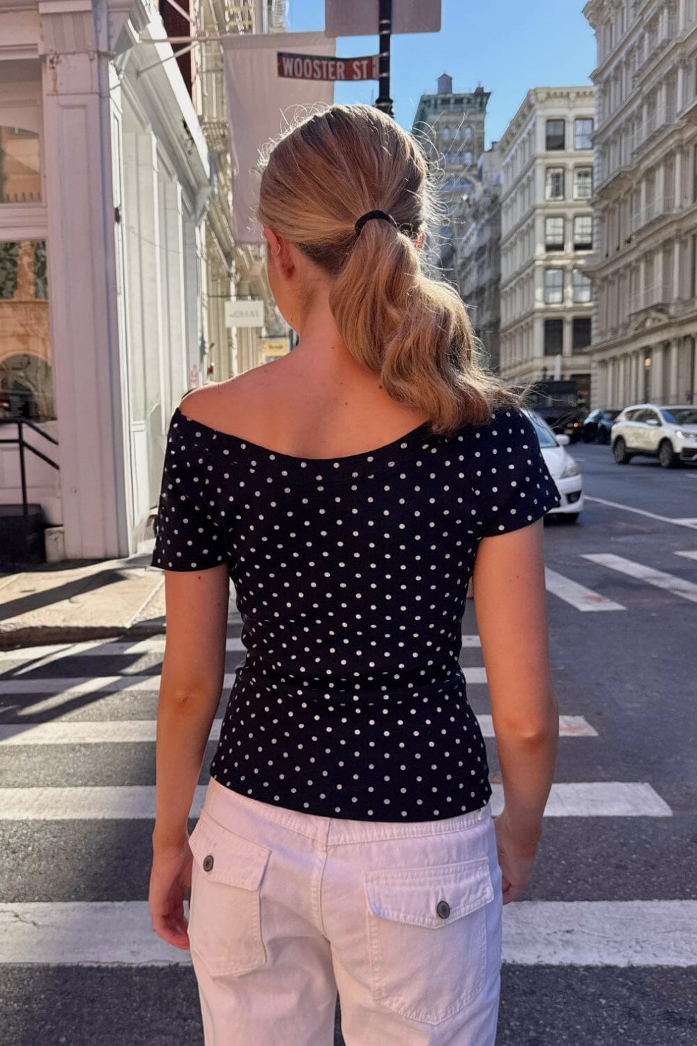 Navy With White Polka Dots / XS/S