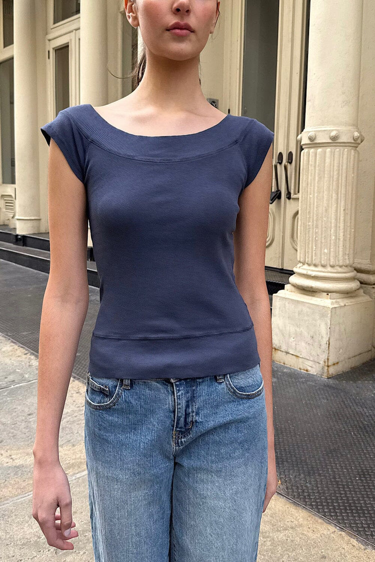 Ginny Top | Faded Navy Blue / XS/S