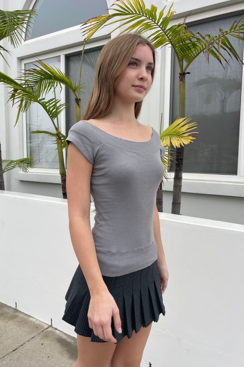 Ginny Top | Light Charcoal Grey / XS/S