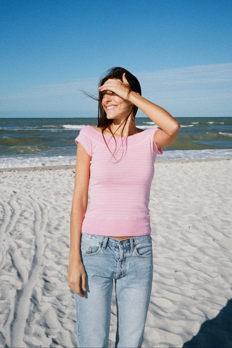 Ginny Stripes Top | Bubblegum Pink Stripes / XS/S