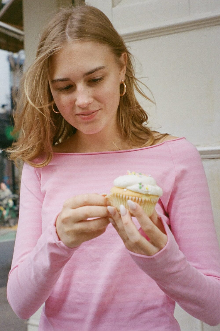 Bonnie Striped Top | Bubblegum Pink Stripes / XS/S
