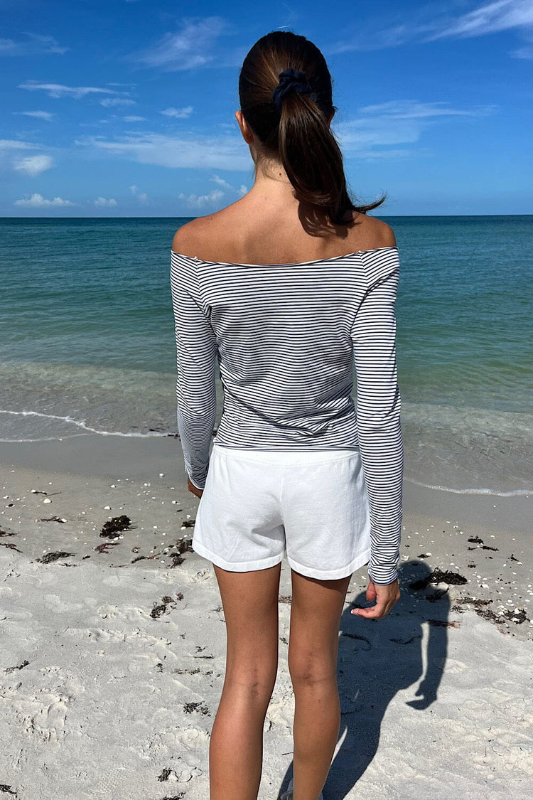 Bonnie Striped Top | White And Blue Stripes / S
