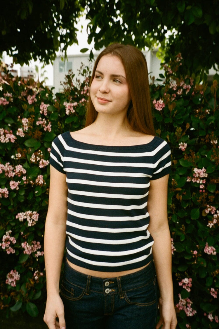 Coral Striped Top | Coral Striped Top
