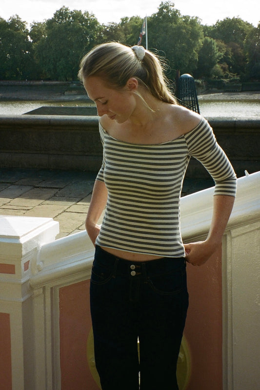 Heather Grey White Stripes / XS/S