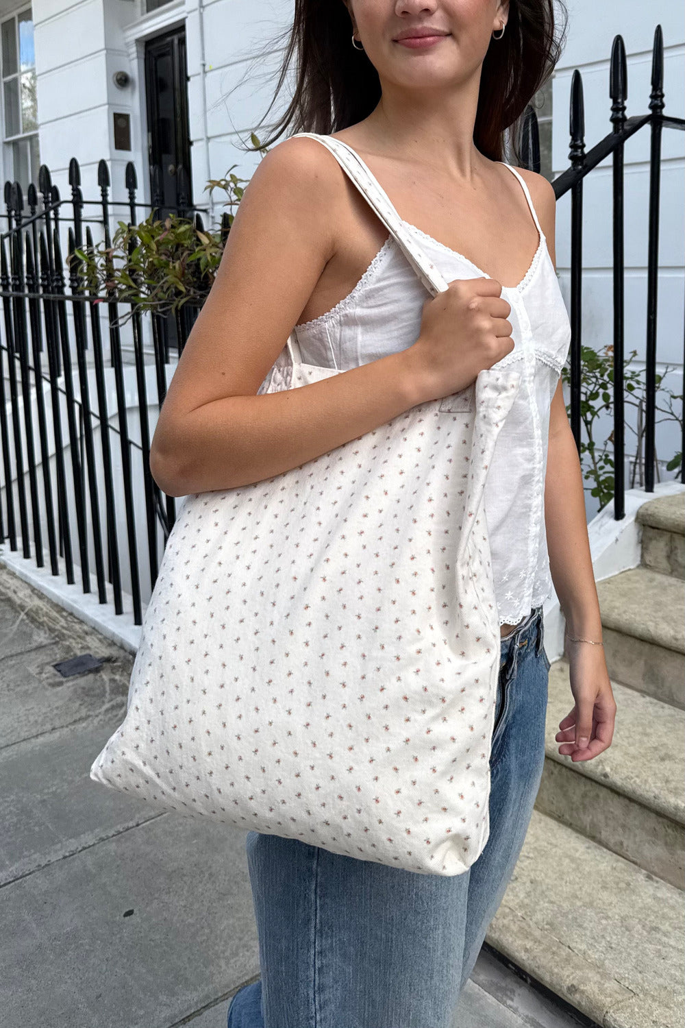 Ivory Peach Green Floral