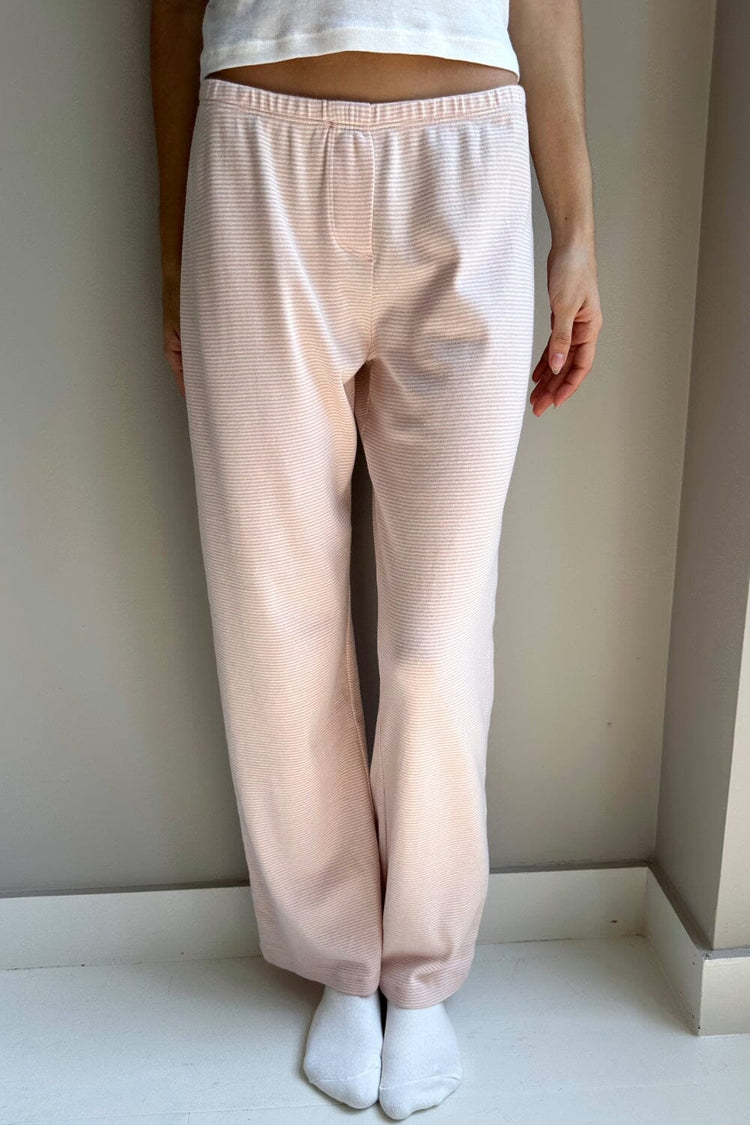 Keira Striped Sweatpants | Light Pink White Stripes / S