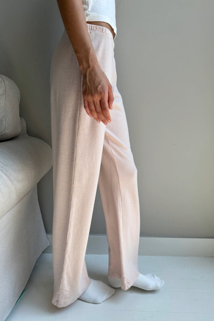 Keira Striped Sweatpants | Light Pink White Stripes / S