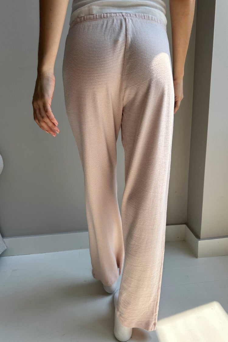 Keira Striped Sweatpants | Light Pink White Stripes / S