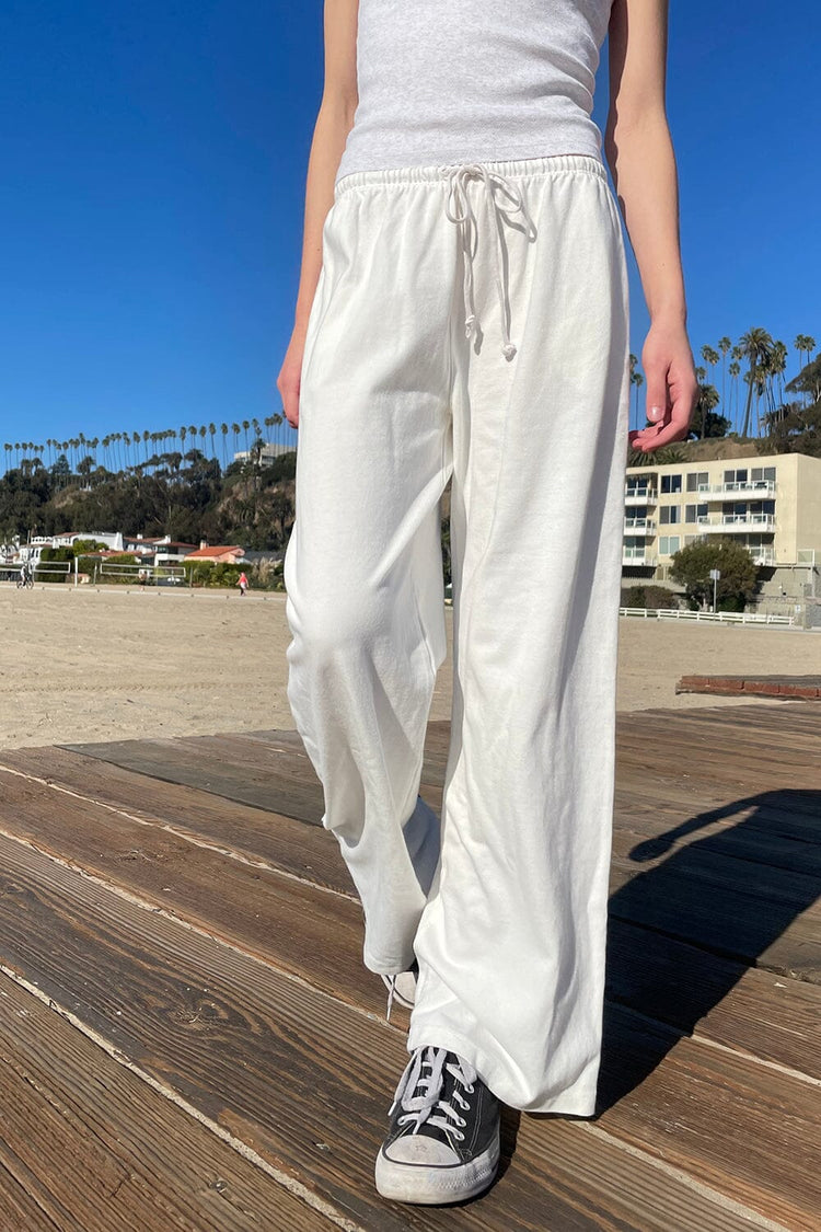 Autumn Tie Sweatpants | White / S