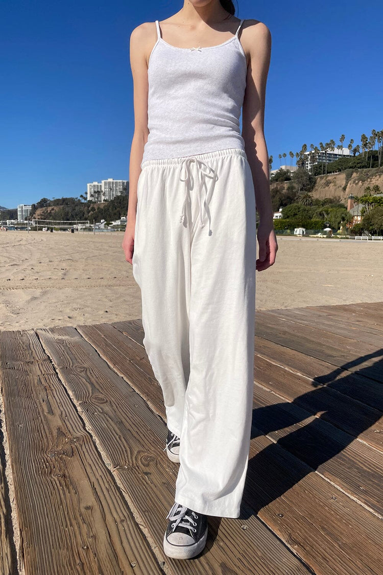 Autumn Tie Sweatpants | White / S