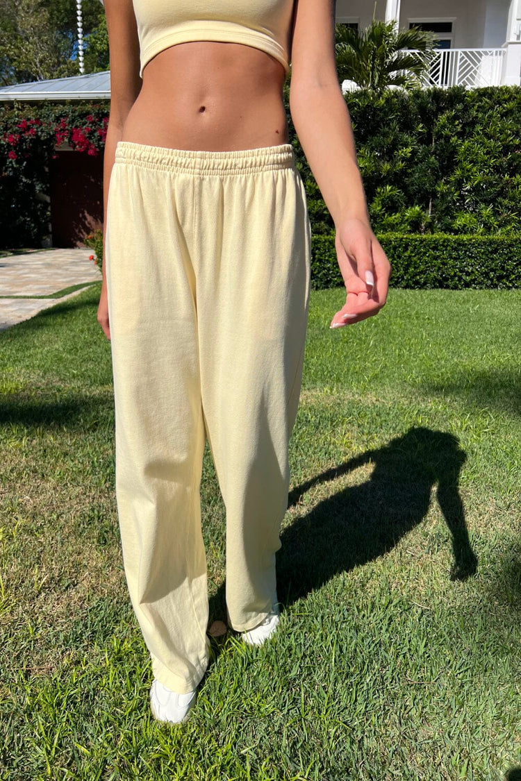 Anastasia Tie Sweatpants | Pastel Yellow / S/M