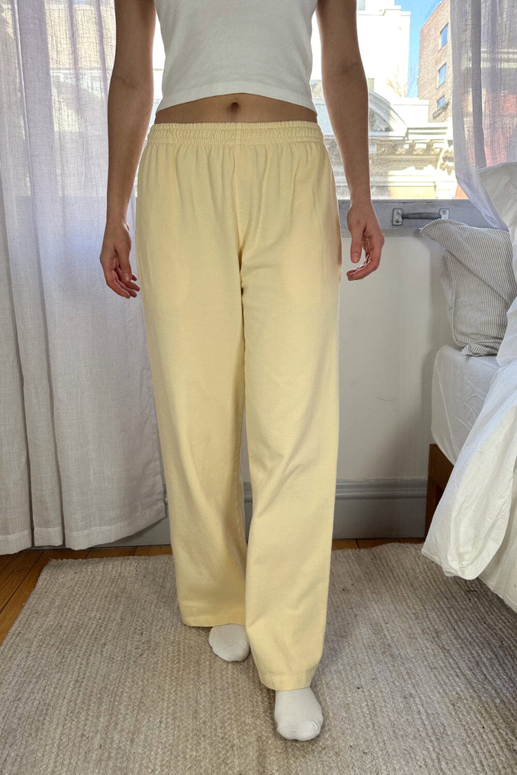 Anastasia Tie Sweatpants | Pastel Yellow / S/M