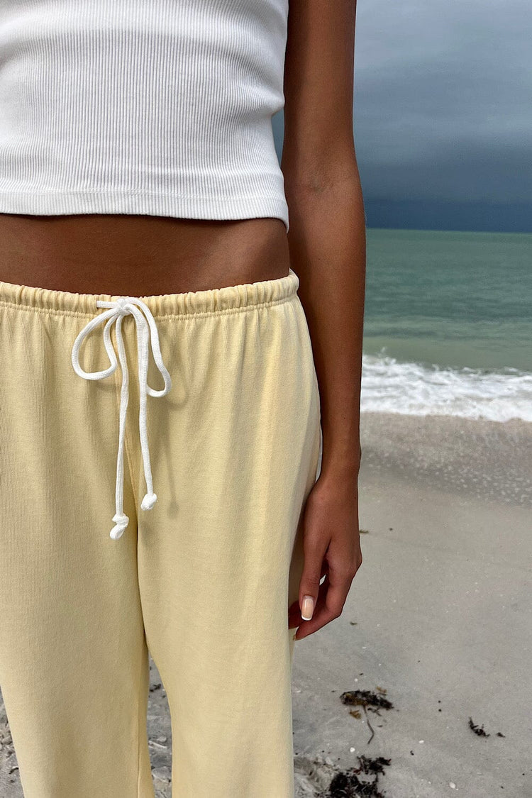 Autumn Tie Sweatpants | Pastel Yellow / S