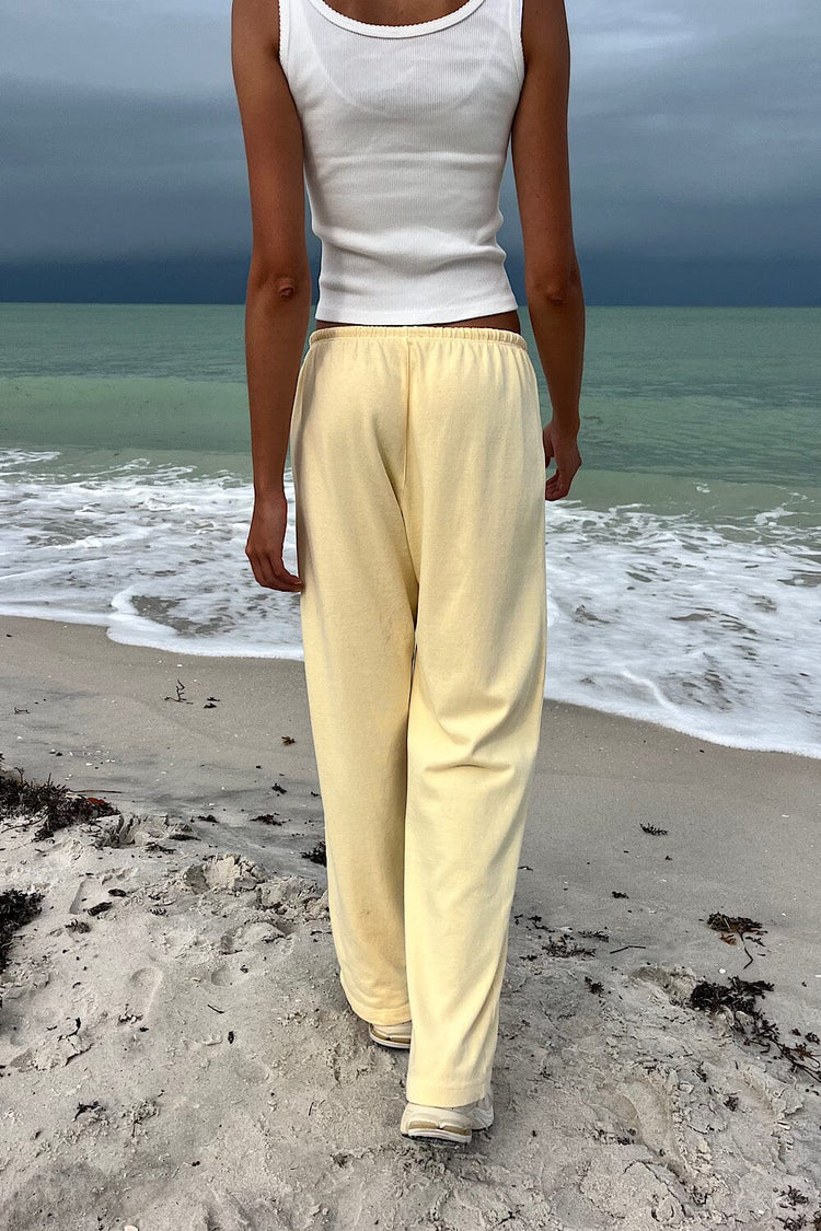 Autumn Tie Sweatpants | Pastel Yellow / S