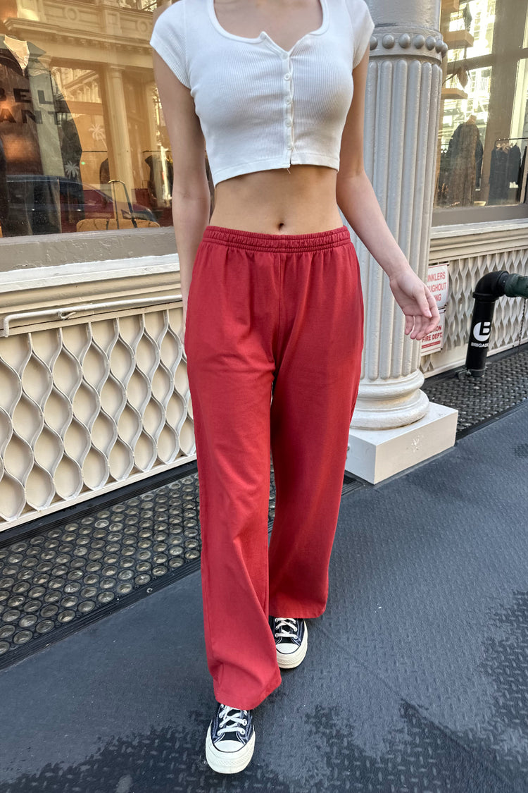 Anastasia Tie Sweatpants | Orange Red