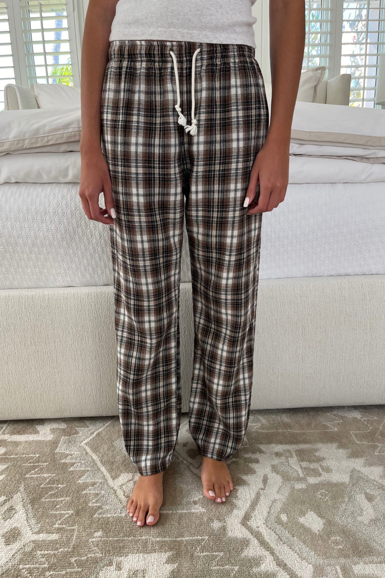 Catherine Pants | Brown And Cream Plaid / S/M