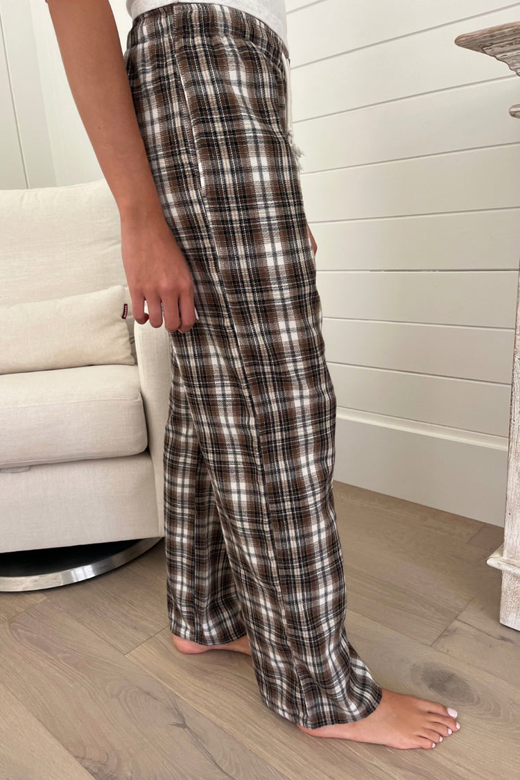 Catherine Pants | Brown And Cream Plaid / S/M