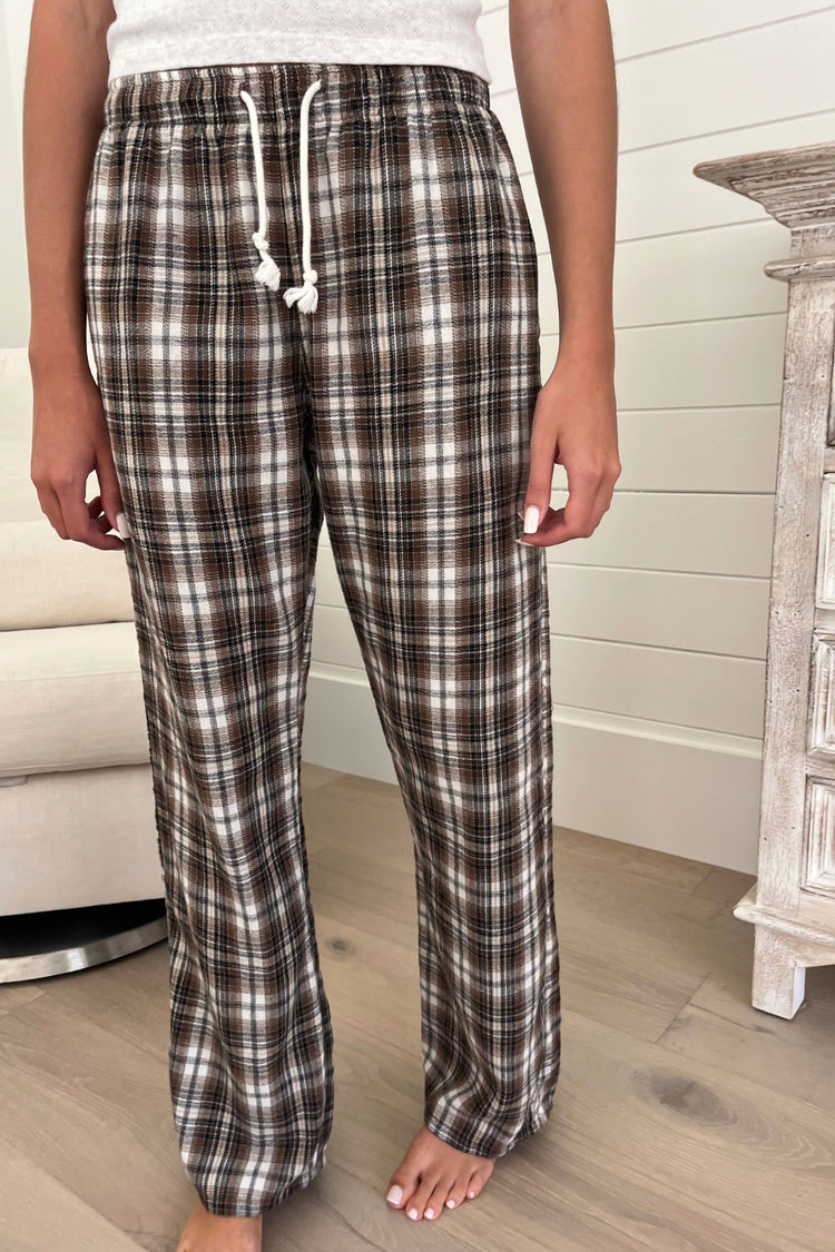 Catherine Pants | Brown And Cream Plaid / S/M