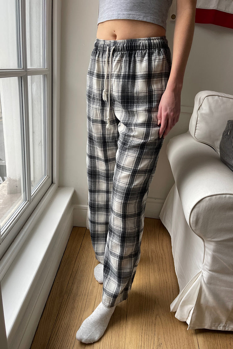 Catherine Pants | Ivory Dark Grey Black Plaid / S/M