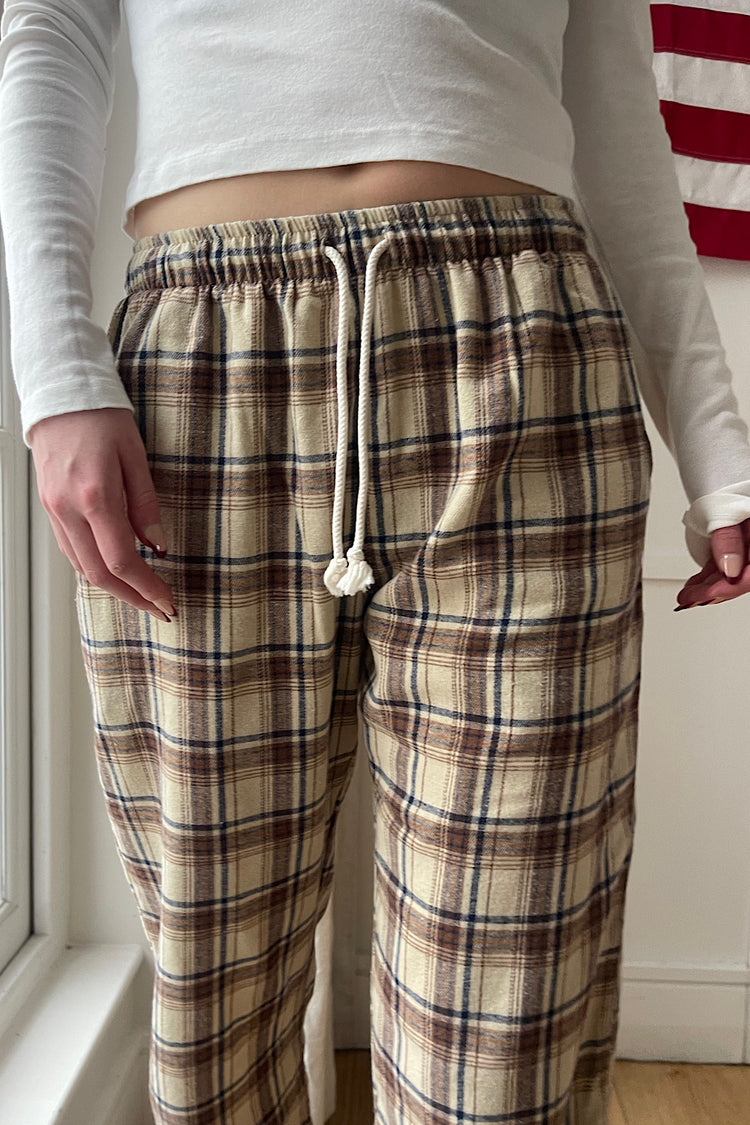 Catherine Pants | Navy Tan Brown Plaid / S/M