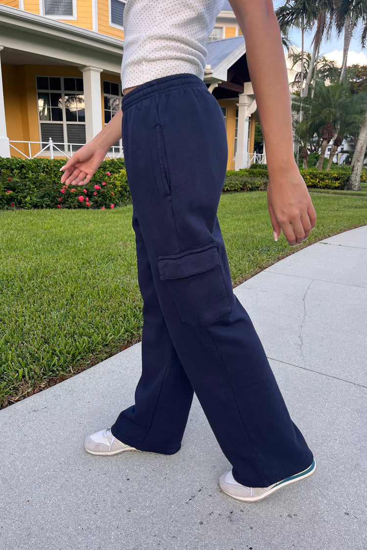 Anastasia Soft Pocket Sweatpants | Navy Blue / S